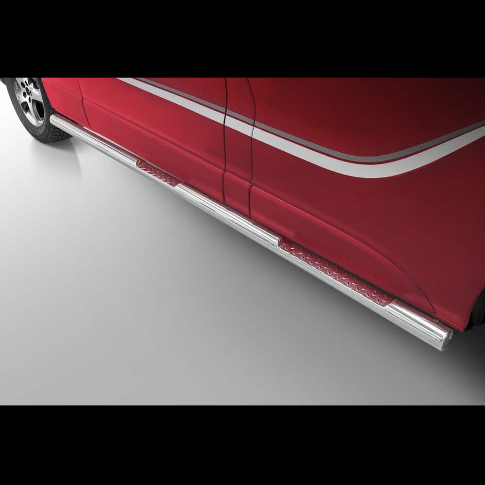 Opel Vivaro 2014-2019 terasest küljerauad astmetega 1 Opel Vivaro 2014-2019 terasest küljerauad astmetega